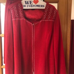 2 piece skirt and jacket with rhinestones